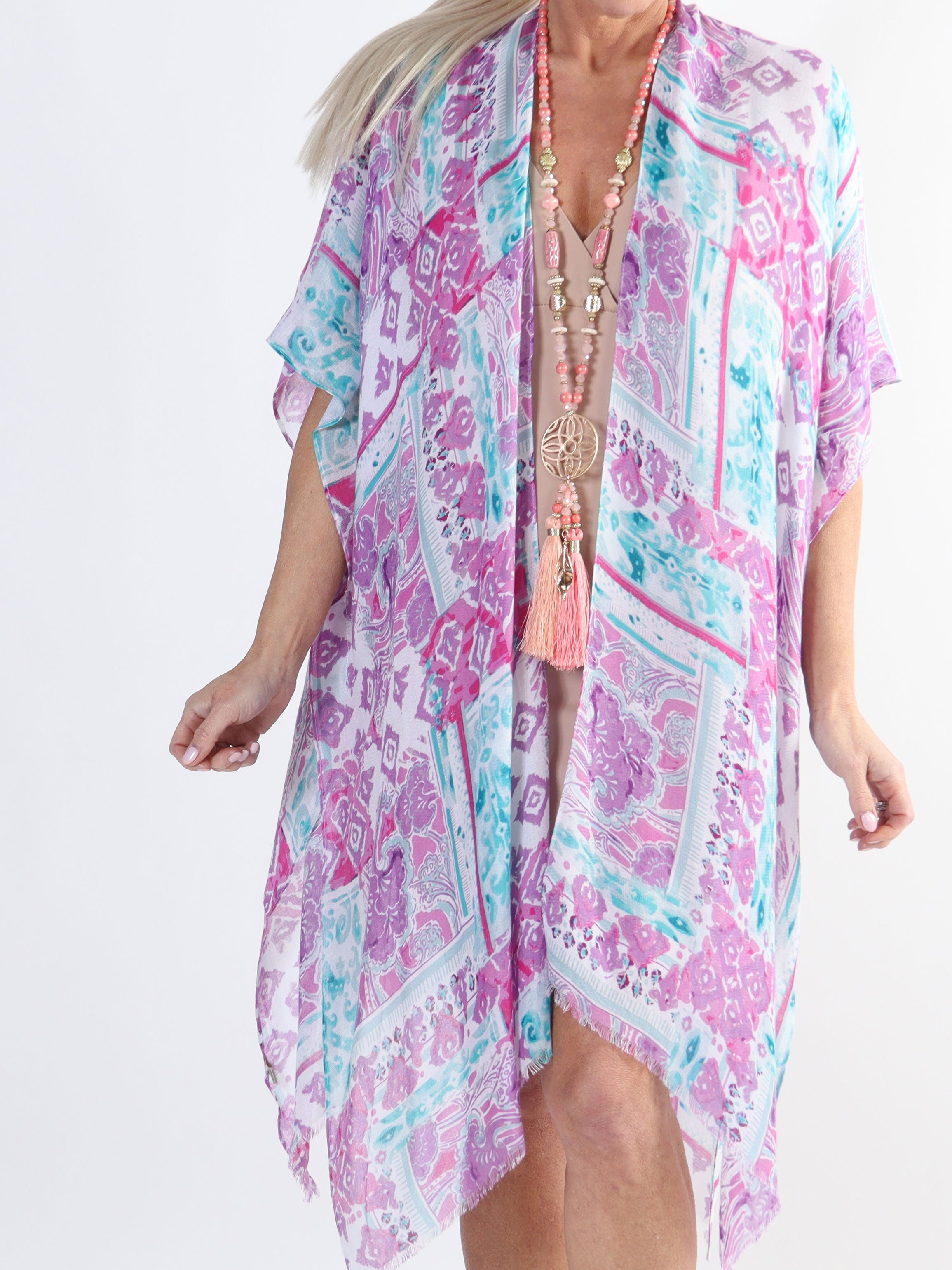 Alexandrine - Lätt och luftig bomullskimono i stora storlekar